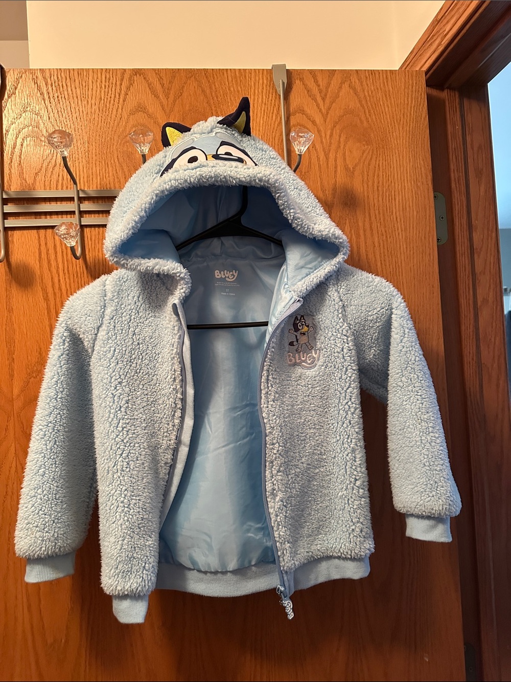 Bluey  Light Blue Fleece Hoodie Jacket for Kids